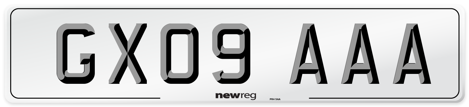 GX09 AAA Number Plate from New Reg